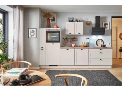 pino Küchenzeile280 cm Kaschmirgrau Matt Anschlag L 1 Geräte-. 1 Seitenschrank