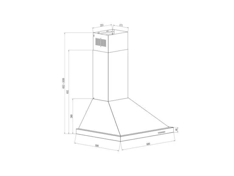 PKM Dunstabzugshaube 6090BV Schwarz