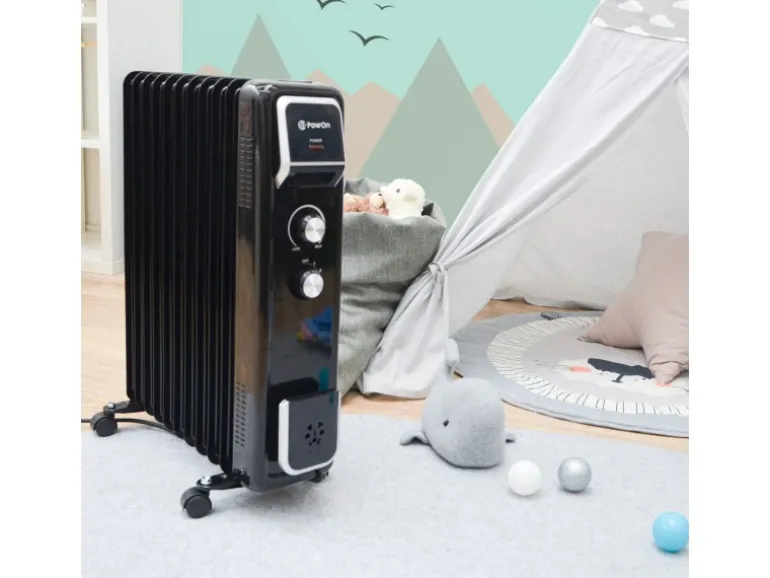 PowOn Ölradiator 1000-2500 Watt 11 Rippen mit Wäschetrockner & Luftbefeuchter
