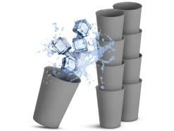 ProHome Becher Kunststoff Grau 0,2 Liter 8er Pack