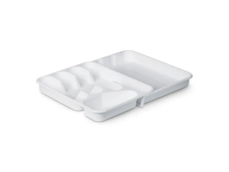 ProHome Besteckkasten 33,5 x 26 x 4,5 cm Weiß Ausziehbar
