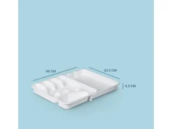 ProHome Besteckkasten 33,5 x 26 x 4,5 cm Weiß Ausziehbar