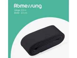 ProHome Gummiband 2,5 m x 3,5 cm Schwarz