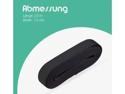 ProHome Gummiband 2,5 m x 1,5 cm Schwarz