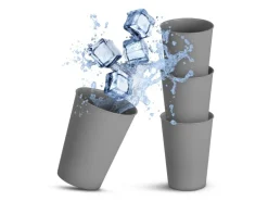 ProHome Kunststoff Geschirr Set BPA Frei Grau 22 Teilig 6 Personen