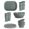ProHome Kunststoff Geschirr Set BPA Frei Grün 18 Teilig 4 Personen