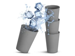 ProHome Kunststoff Geschirr Set BPA Frei Grau 28 Teilig 8 Personen