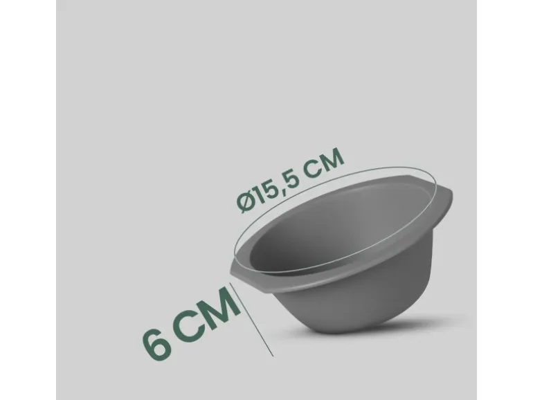 ProHome Kunststoff Schüssel BPA Frei 1,55 x 6 cm Grau 2er Pack