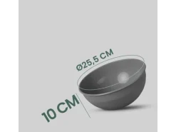 ProHome Kunststoff Schüssel BPA Frei 255 x 10 cm Grau 4er Pack