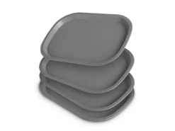 ProHome Kunststoff Tablett BPA Frei 377 x 277 cm Grau 4er Pack