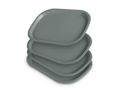 ProHome Kunststoff Tablett BPA Frei 377 x 277 cm Grün 4er Pack