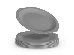 ProHome Kunststoff Teller BPA Frei Ø23 cm Grau 8er Pack