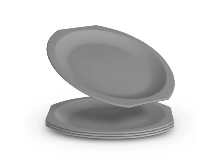 ProHome Kunststoff Teller BPA Frei Ø23 cm Grau 4er Pack