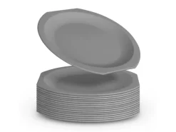 ProHome Kunststoff Teller BPA Frei Ø23 cm Grau 16er Pack