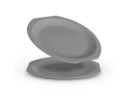 ProHome Kunststoff Teller BPA Frei Ø23 cm Grau 2er Pack