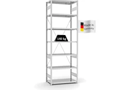 PROREGAL Antibakterielles Fachbodenregal Stecksystem T-Profil HxBxT 300 x 100 x 50 cm 7 Ebenen Traglast 140 kg Antibakterielle Beschichtung Weiß