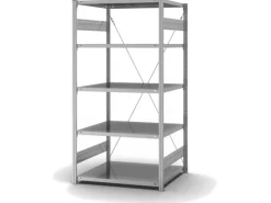 PROREGAL Edelstahlregal Stecksystem T-Profil HxBxT 200 x 100 x 80 cm 5 Ebenen Fachlast 200 kg Edelstahl Fachbodenregal