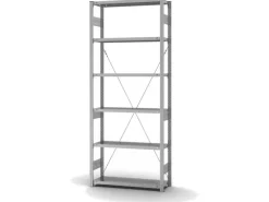 PROREGAL Edelstahlregal Stecksystem T-Profil HxBxT 250 x 100 x 30 cm 6 Ebenen Fachlast 200 kg Edelstahl Fachbodenregal