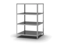 PROREGAL Edelstahlregal Schraubsystem HxBxT 150 x 100 x 80 cm 4 Ebenen Fachlast 200 kg Edelstahl Fachbodenregal