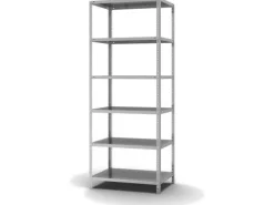 PROREGAL Edelstahlregal Schraubsystem HxBxT 250 x 100 x 60 cm 6 Ebenen Fachlast 200 kg Edelstahl Fachbodenregal