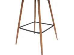 PROREGAL 2er-Set Barhocker Sitzhöhe 74cm Metall Holzoptik Stoff/Textil Anthrazit-Grau Barstuhl Tresenhocker Küchenhocker Mit Lehne