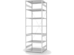 PROREGAL Lebensmittel Fachbodenregal Stecksystem T-Profil Grundregal HxBxT 300 x 100 x 80 cm 7 Ebenen Fachlast 130 kg Hygienische Beschichtung Weiß