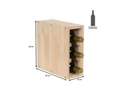 PROREGAL Modulares Weinregal Vincellar Mod HxBxT 30 x 12 x 30 cm Schmal Modul Für 3 Flaschen Massives Kiefernholz Natur