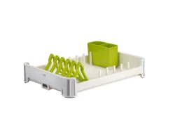 PROREGAL Praktischer Geschirrtrockner Aus Mattem Edelstahl & Kunststoff HxBxT 13 x 31 x 44,7cm Weiß