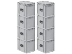 PROREGAL Spar Set 8x Eurobox Nextgen Portable HxBxT 335 x 30 x 40 cm 30 Liter Eurobehälter Transportbox Transportbehälter Stapelbehälter