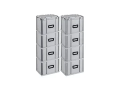 PROREGAL Spar Set 8x Eurobox Nextgen Portable HxBxT 335 x 30 x 40 cm 30 Liter Eurobehälter Transportbox Transportbehälter Stapelbehälter