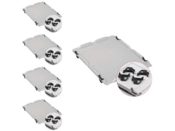 PROREGAL Spar Set 5x Eurobox Nextgen Economy Mit Auflagedeckel & 4x Schiebeschnappverschlüsse Schwarz Griffe Geschlossen HxBxT 17 x 30 x 40 cm