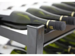 PROREGAL Weinregal Toskana HxBxT 75 x 60 x 30 cm 30 Flaschen Auf 5 Ebenen Schwarz Wein Metallregal Weinständer Flaschenständer