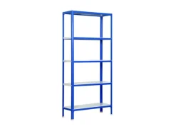 PROREGAL Wohnregal Living Koala Metal mit 5 Fachböden HxBxT 180 x 100 x 30 cm Fachlast 150 kg Blau/Weiß