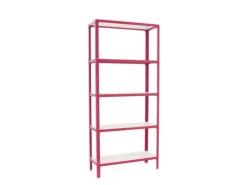 PROREGAL Wohnregal Living Koala Wood mit 5 Fachböden HxBxT 180 x 100 x 30 cm Fachlast 150 kg Rosa/Weiß