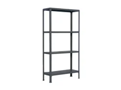 PROREGAL Wohnregal Living Koala Metal mit 4 Fachböden HxBxT 160 x 100 x 30 cm Fachlast 150 kg Anthrazit/Anthrazit