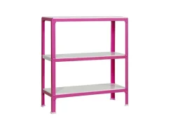 PROREGAL Wohnregal Living Koala Metal mit 3 Fachböden HxBxT 90 x 80 x 30 cm Fachlast 150 kg Rosa/Weiß