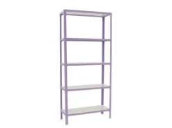 PROREGAL Wohnregal Living Koala Wood mit 5 Fachböden HxBxT 180 x 80 x 30 cm Fachlast 150 kg Lila/Weiß