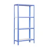 PROREGAL Wohnregal Living Koala Metal mit 4 Fachböden HxBxT 160 x 100 x 30 cm Fachlast 150 kg Blau/Weiß