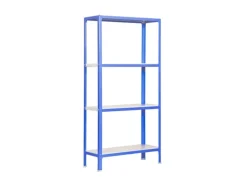 PROREGAL Wohnregal Living Koala Metal mit 4 Fachböden HxBxT 160 x 100 x 30 cm Fachlast 150 kg Blau/Weiß
