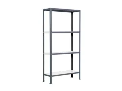 PROREGAL Wohnregal Living Koala Metal mit 4 Fachböden HxBxT 160 x 100 x 30 cm Fachlast 150 kg Anthrazit/Weiß