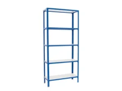 PROREGAL Wohnregal Living Koala Wood mit 5 Fachböden HxBxT 180 x 80 x 30 cm Fachlast 150 kg Blau/Weiß