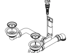 Pyramis Drehexcenter für 1 1/2-Becken Spülen 92 mm