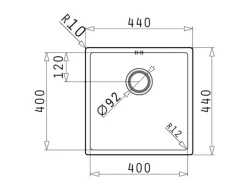 Pyramis Edelstahlbecken Astris Universal 1B 44 cm x 44 cm Edelstahl