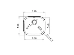 Pyramis Edelstahlbecken Kiba Square 44,6 cm x 38,6 cm Edelstahl