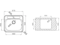 Pyramis Einbaubecken ATRIA mit Hahnbank