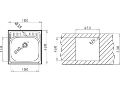 Pyramis Einbaubecken ET 34 mit Hahnbank