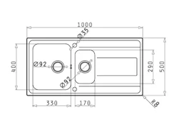 Pyramis Einbauspüle Alea 11/2B 1D 100 cm x 50 cm Edelstahl