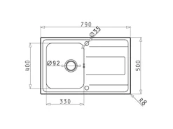 Pyramis Einbauspüle Alea 1B 1D 79 cm x 50 cm Edelstahl