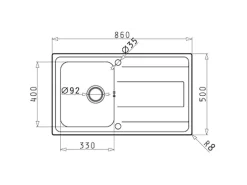 Pyramis Einbauspüle Alea 1B 1D 86 cm x 50 cm Edelstahl