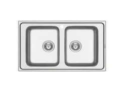 Pyramis Einbauspüle Alea 2B 86 cm x 50 cm Edelstahl
